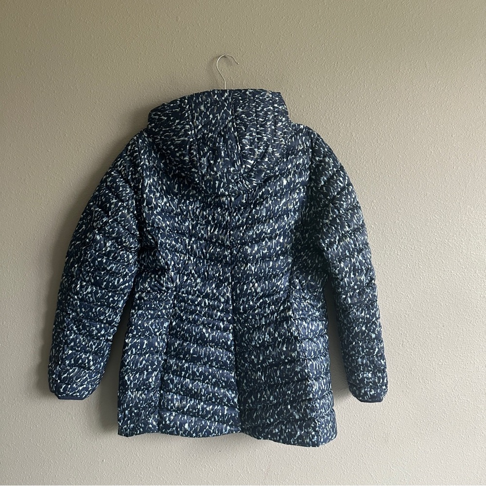 Lands' End Blue Pattern Down Puffer Jacket Medium… - image 7